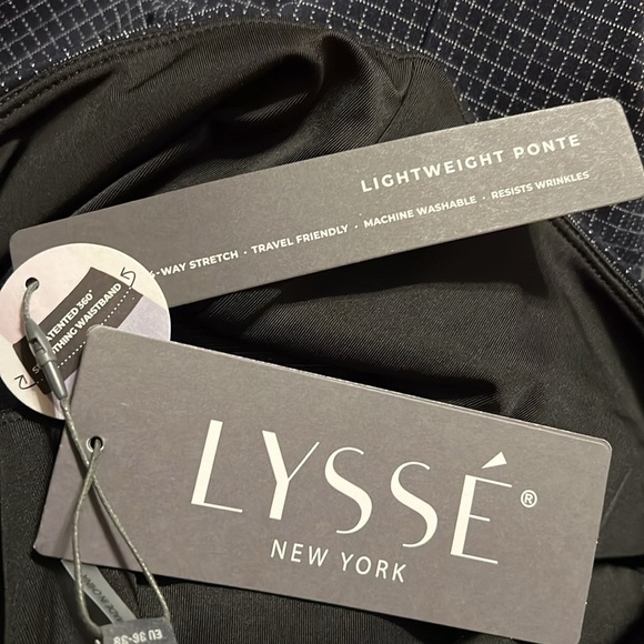 LYSSE Patterned Wisteria Ankle Pant - Navy Criss-Cross - Size Small - Picture 11 of 14